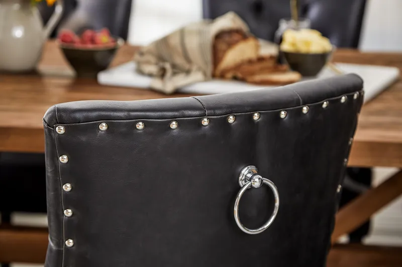 Lyon Udvideligt Spisebordssæt 200 cm med 6 Tuva Stol - Natur/Sort - Møbler - Borde - Spisebordssæt