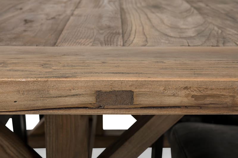 Lyon Udvideligt Spisebordssæt 200 cm med 6 Tuva Stol - Natur/Sort - Spisebordssæt
