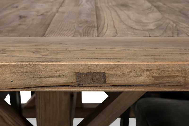 Lyon Udvideligt Spisebordssæt 200 cm med 6 Tuva Stol - Natur/Sort - Møbler - Borde - Spisebordssæt