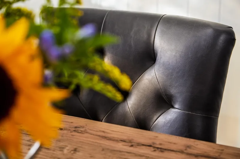 Lyon Udvideligt Spisebordssæt 200 cm med 6 Tuva Stol - Natur/Sort - Møbler - Borde - Spisebordssæt