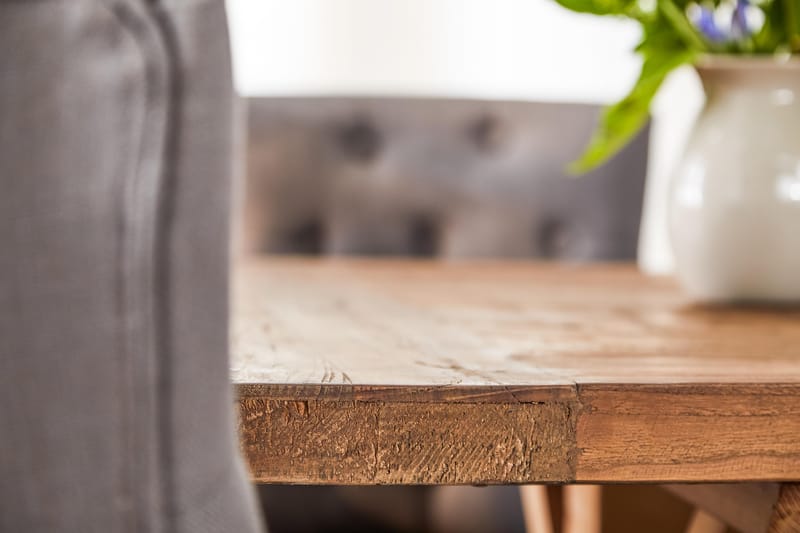 Lyon Udvideligt Spisebordssæt 200 cm med 6 Viktoria Stol - Natur/Grå/Hvid - Møbler - Borde - Spisebordssæt