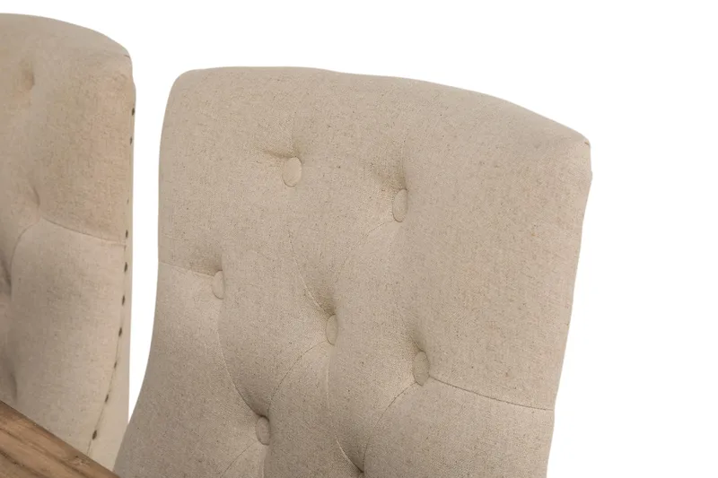 Lyon Udvideligt Spisebordssæt 200 cm med 6 Viktoria Stol - Natur/Hvid/Beige - Møbler - Borde - Spisebordssæt