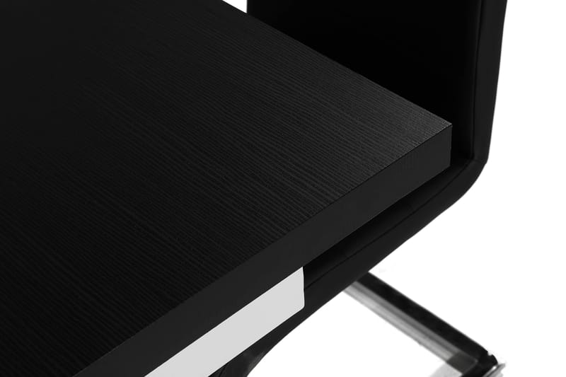 Macahan Spisebordssæt med 4 Cibus Stole - Sort/Hvid/Hvid PU/Krom - Spisebordssæt