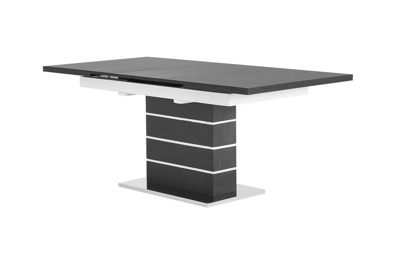 Machan Spisebordssæt 140 cm + 4 Isoda Stole - Sort/Hvid/Krom - Spisebordssæt
