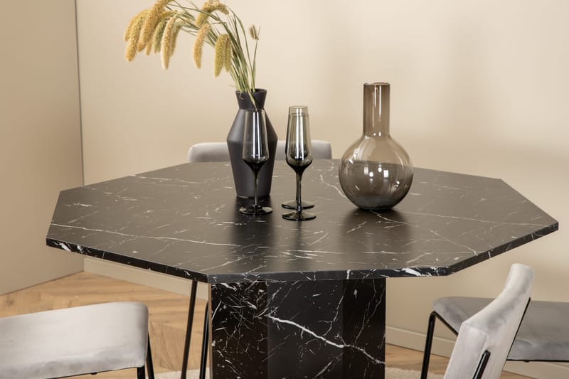 Marbs rundt spisebord med 4st Kenth spisebordsstol - Møbler - Borde - Spisebordssæt