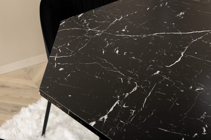 Marbs Spisebordssæt 110 cm Rund inkl 4 Foyos Stole - Sort - Møbler - Borde - Spisebordssæt