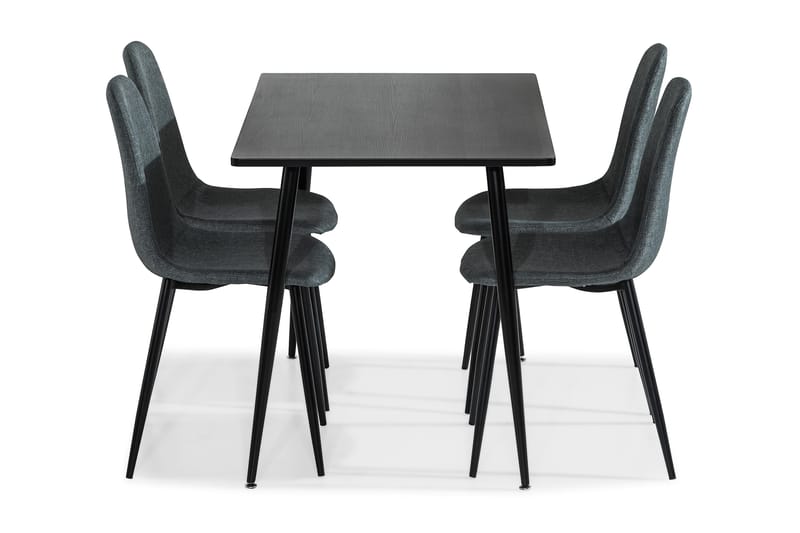 Marcelen Spisebordssæt 120 cm med 4 Nibe Stol - Brun/Grå/Sort - Spisebordssæt