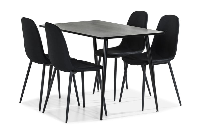 Marcelen Spisebordssæt 120 cm med 4 Nibe Stol - Brun/Sort - Møbler - Borde - Spisebordssæt