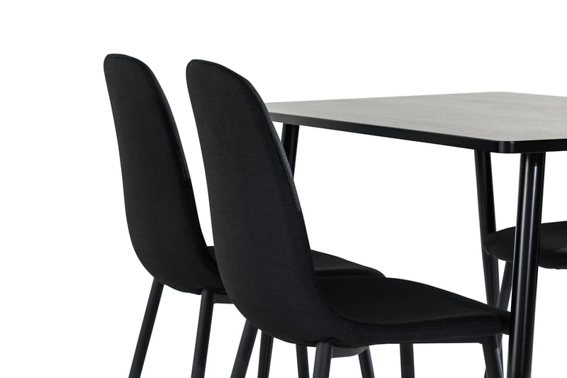 Marcelen Spisebordssæt 120 cm med 4 Nibe Stol - Brun/Sort - Møbler - Borde - Spisebordssæt