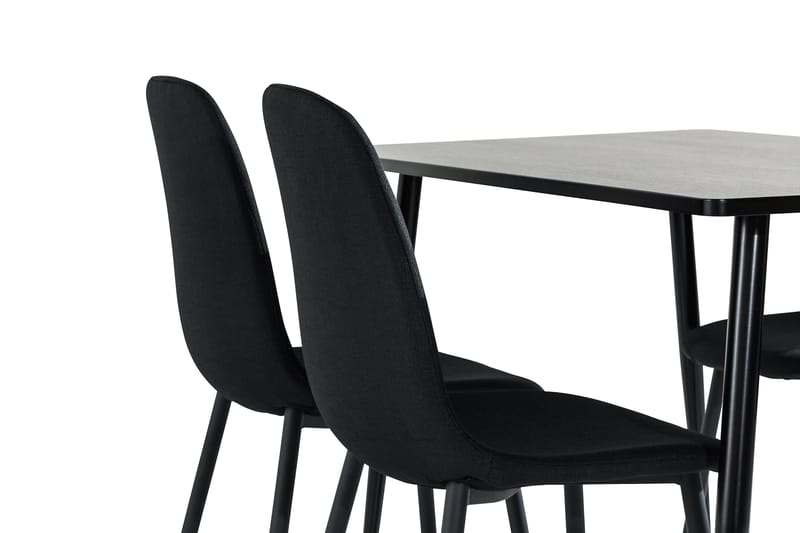 Marcelen Spisebordssæt 120 cm med 4 Nibe Stol - Brun/Sort - Spisebordssæt