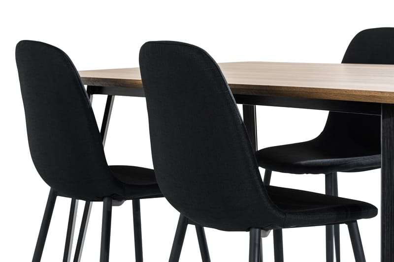 Marcelen Spisebordssæt 160 cm med 4 Nibe Stol - Brun/Sort - Spisebordssæt