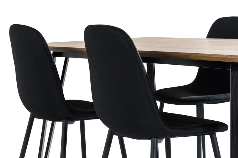 Marcelen Spisebordssæt 160 cm med 4 Nibe Stol - Brun/Sort - Møbler - Borde - Spisebordssæt