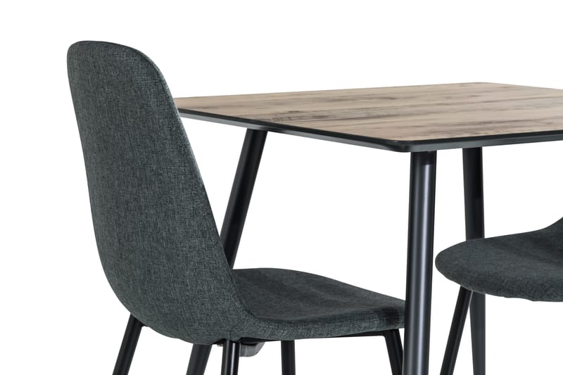 Marcelen Spisebordssæt 80 cm med 2 Nibe Stol - Brun/Grå/Sort - Spisebordssæt
