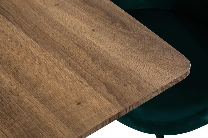 Marcelen Udvideligt Spisebordssæt 140 cm med 6 Felipe Stol - Brun/Grøn/Sort - Spisebordssæt