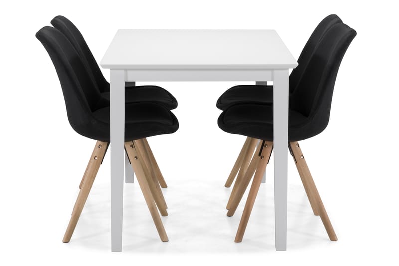 Michigan Spisebord med 4 stk Forum Stole - Hvid/Mørkegrå - Spisebordssæt
