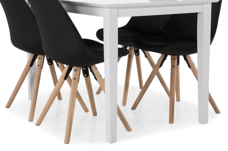 Michigan Spisebord med 4 stk Forum Stole - Hvid/Mørkegrå - Spisebordssæt
