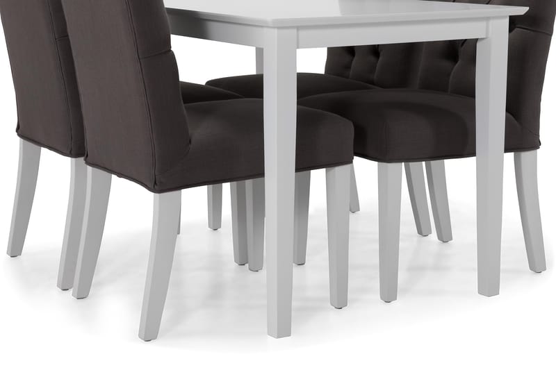 Michigan Spisebordssæt 120 cm inkl 4 Jenny Stole - Mørkegrå/Hvid - Spisebordssæt