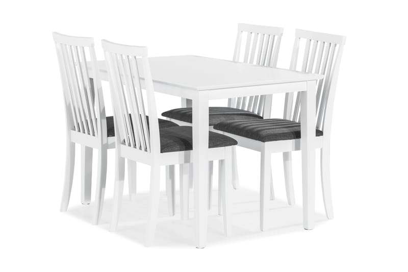 Michigan Spisebordssæt 120 cm inkl 4 Läckö stole - Hvid - Spisebordssæt