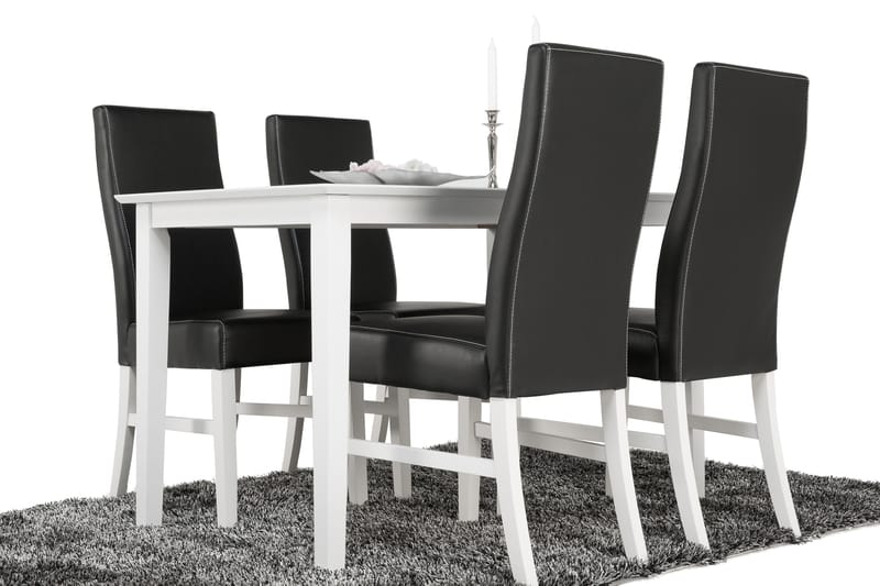 Michigan Spisebordssæt 120 cm inkl 4 Mazzi Stole - Hvid/Sort - Spisebordssæt