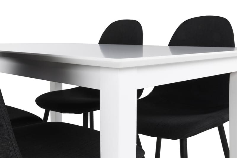 Michigan Spisebordssæt 120 cm inkl 4 Nibe Stole - Hvid/Sort - Spisebordssæt