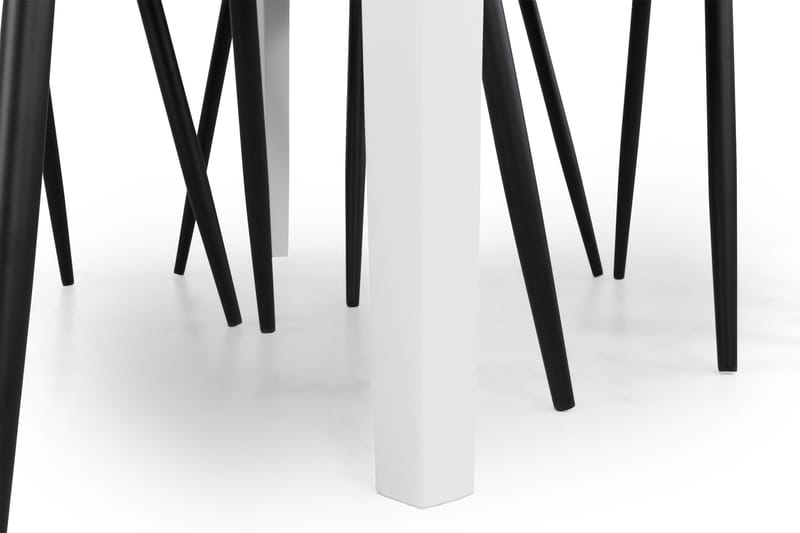 Michigan Spisebordssæt 120 cm inkl 4 Nibe Stole - Hvid/Sort - Spisebordssæt