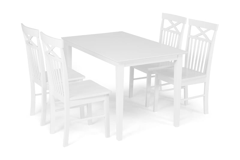 Michigan Spisebordssæt 120 cm inkl 4 Stole - Hvid - Spisebordssæt