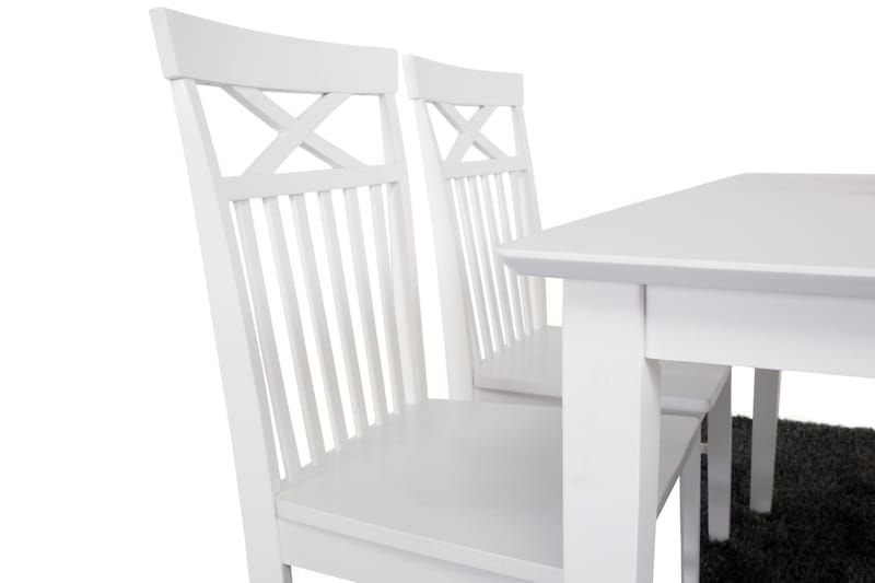 Michigan Spisebordssæt 120 cm inkl 4 Stole - Hvid - Spisebordssæt