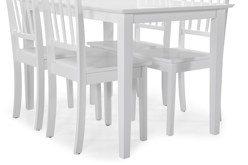Michigan Spisebordssæt med 4 stk Hudson Stole - Hvid - Spisebordssæt