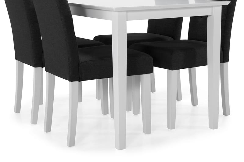 Michigan Spisebordssæt med 4 stk Viktor Stole - Hvid/Mørkegrå - Spisebordssæt