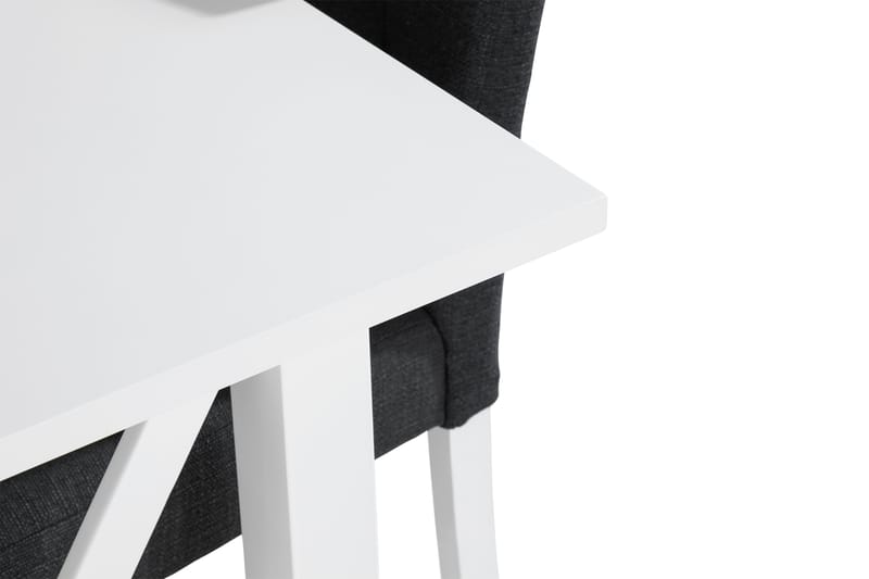 Milla Spisebordssæt med 4 Viktor Stol - Hvid/Mørkegrå - Spisebordssæt