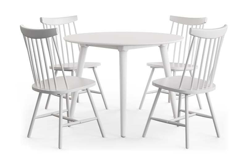 Mioveni Spisebord 106 cm Rundt med 4 st Narto Spisebordsstol - Spisebordssæt
