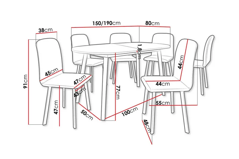 Narberth Spisegruppe - Møbler - Borde - Spisebordssæt