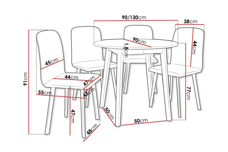 Narberth Spisegruppe - Møbler - Borde - Spisebordssæt
