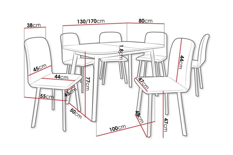Narberth Spisegruppe - Møbler - Borde - Spisebordssæt