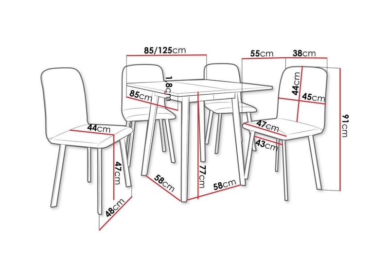 Narberth Spisegruppe - Møbler - Borde - Spisebordssæt