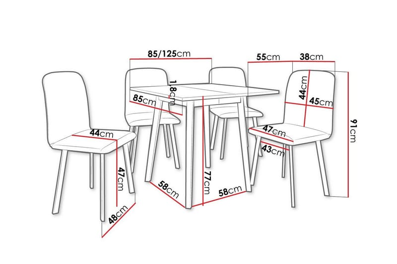 Narberth Spisegruppe - Møbler - Borde - Spisebordssæt