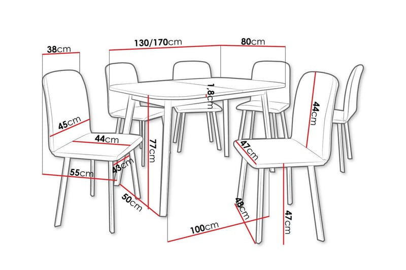 Narberth Spisegruppe - Møbler - Borde - Spisebordssæt