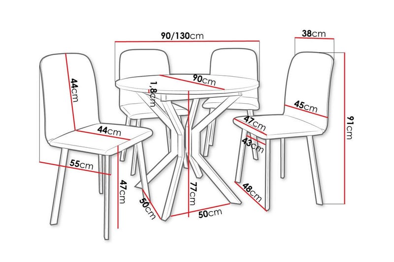 Narberth Spisegruppe - Møbler - Borde - Spisebordssæt