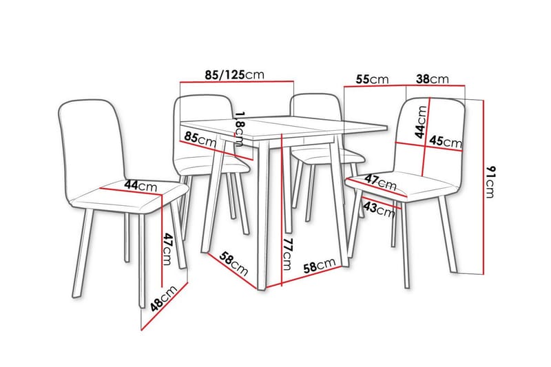 Narberth Spisegruppe - Møbler - Borde - Spisebordssæt