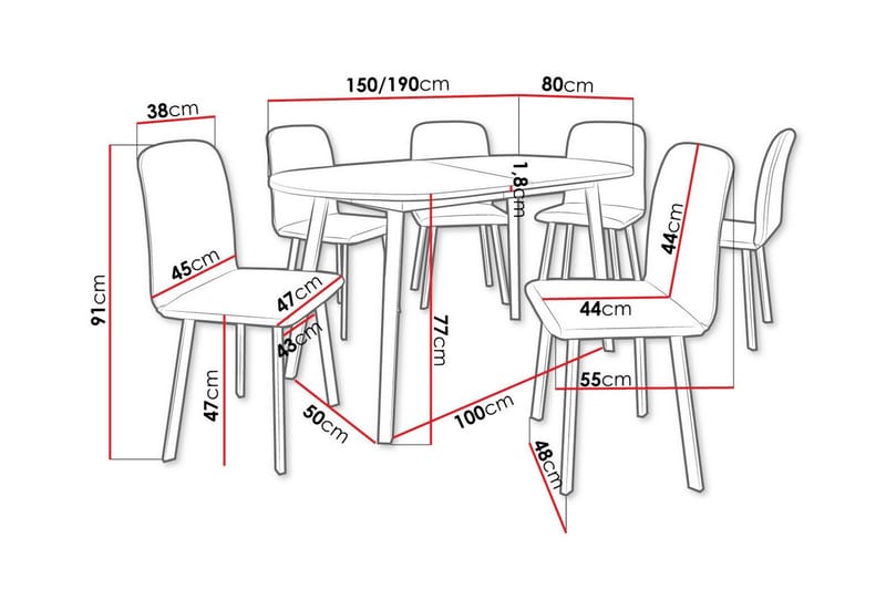 Narberth Spisegruppe - Møbler - Borde - Spisebordssæt