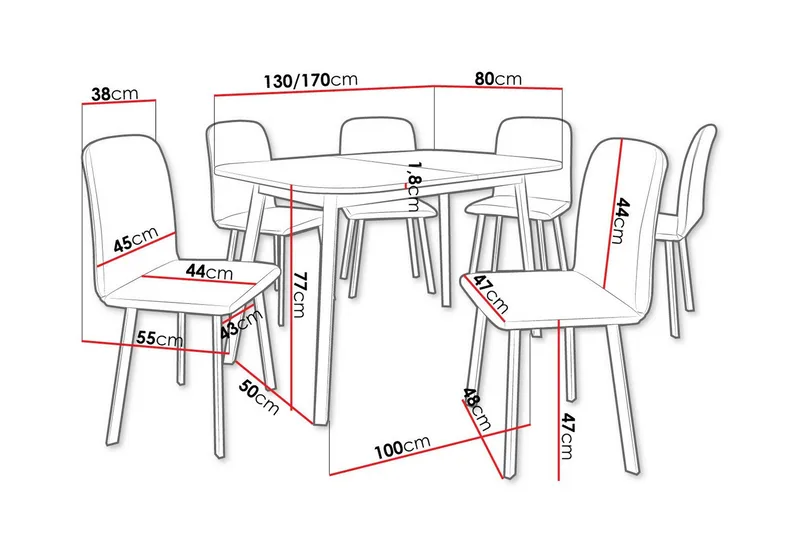 Narberth Spisegruppe - Møbler - Borde - Spisebordssæt