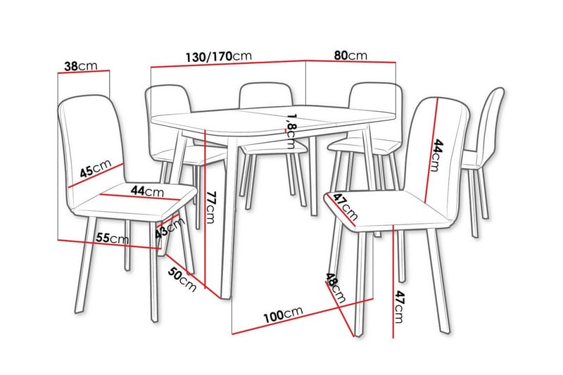 Narberth Spisegruppe - Møbler - Borde - Spisebordssæt