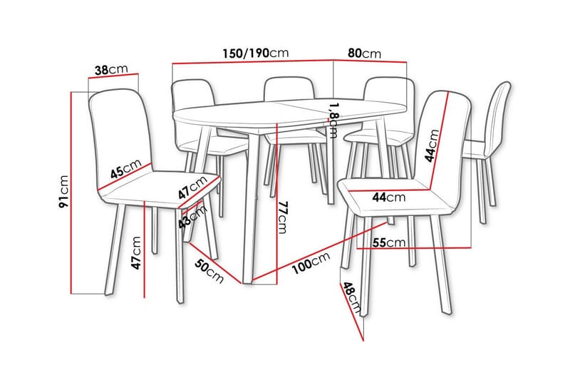 Narberth Spisegruppe - Møbler - Borde - Spisebordssæt