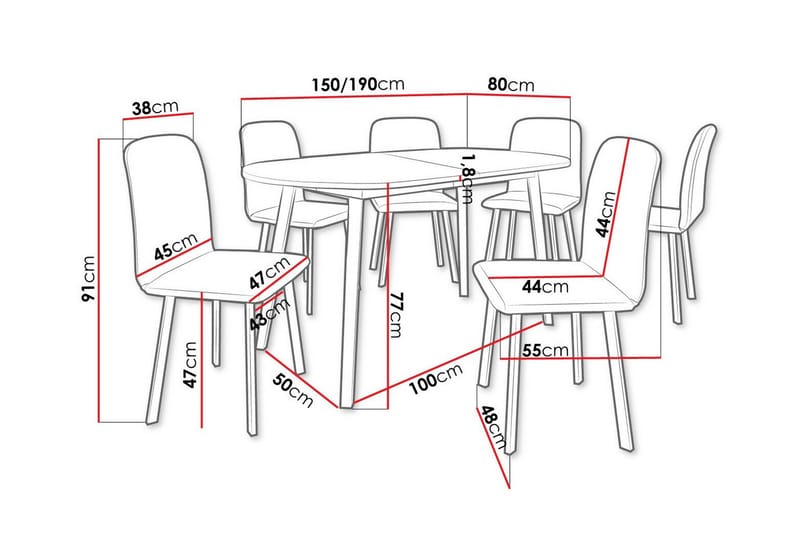 Narberth Spisegruppe - Møbler - Borde - Spisebordssæt