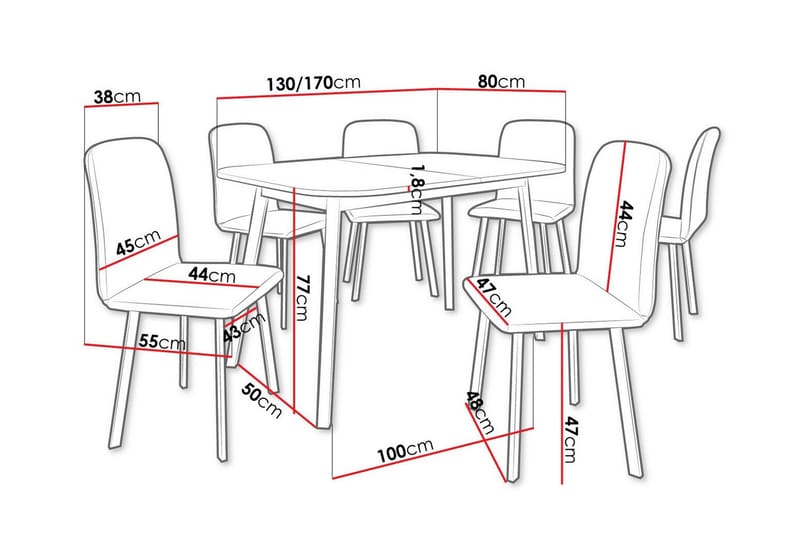 Narberth Spisegruppe - Møbler - Borde - Spisebordssæt