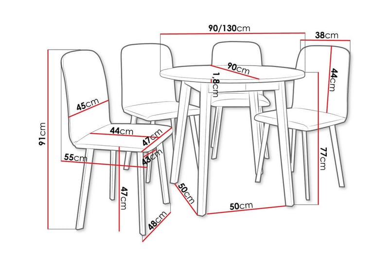 Narberth Spisegruppe - Møbler - Borde - Spisebordssæt