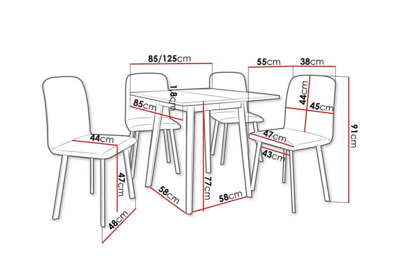 Narberth Spisegruppe - Møbler - Borde - Spisebordssæt