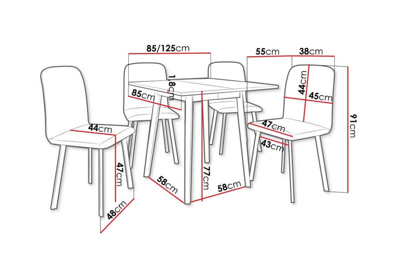 Narberth Spisegruppe - Møbler - Borde - Spisebordssæt