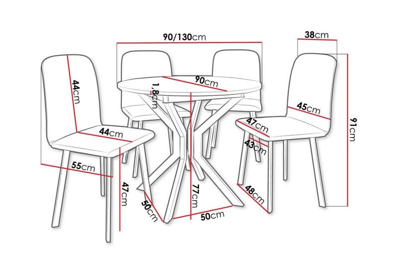 Narberth Spisegruppe - Møbler - Borde - Spisebordssæt