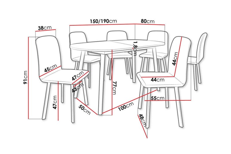 Narberth Spisegruppe - Møbler - Borde - Spisebordssæt